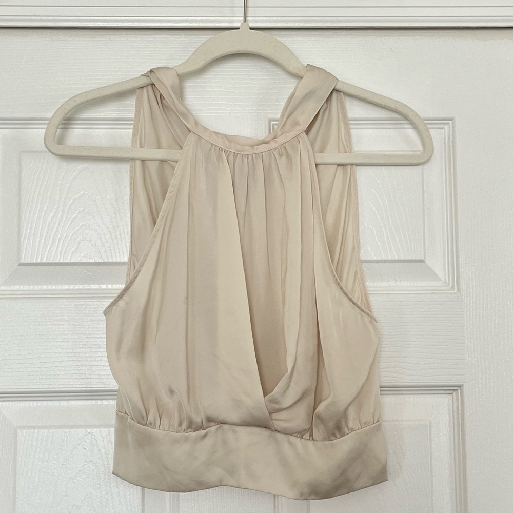 Zara Cream Sleeveless Drape Top